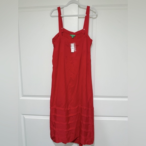 NWT J.Crew Pintuck Midi Dress In Drapey Organza sz L - Picture 8 of 13